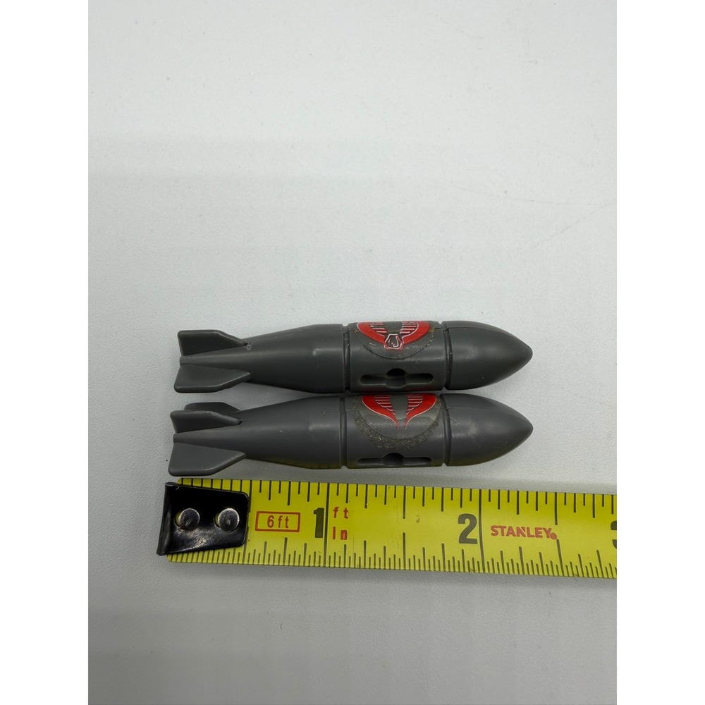 Vintage GI Joe Cobra Rattler Bomb Accessories Set of 2 Dark Grey 3.75" Toy ARAH - Picture 6 of 7